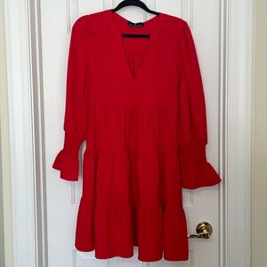 Women's Tuckernuck Pomander Place Red Crepe Kenzo Dress Large Valentine's Day